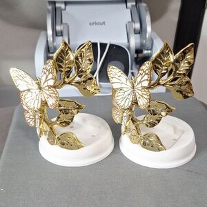 Gold Butterfly Leaf Decor